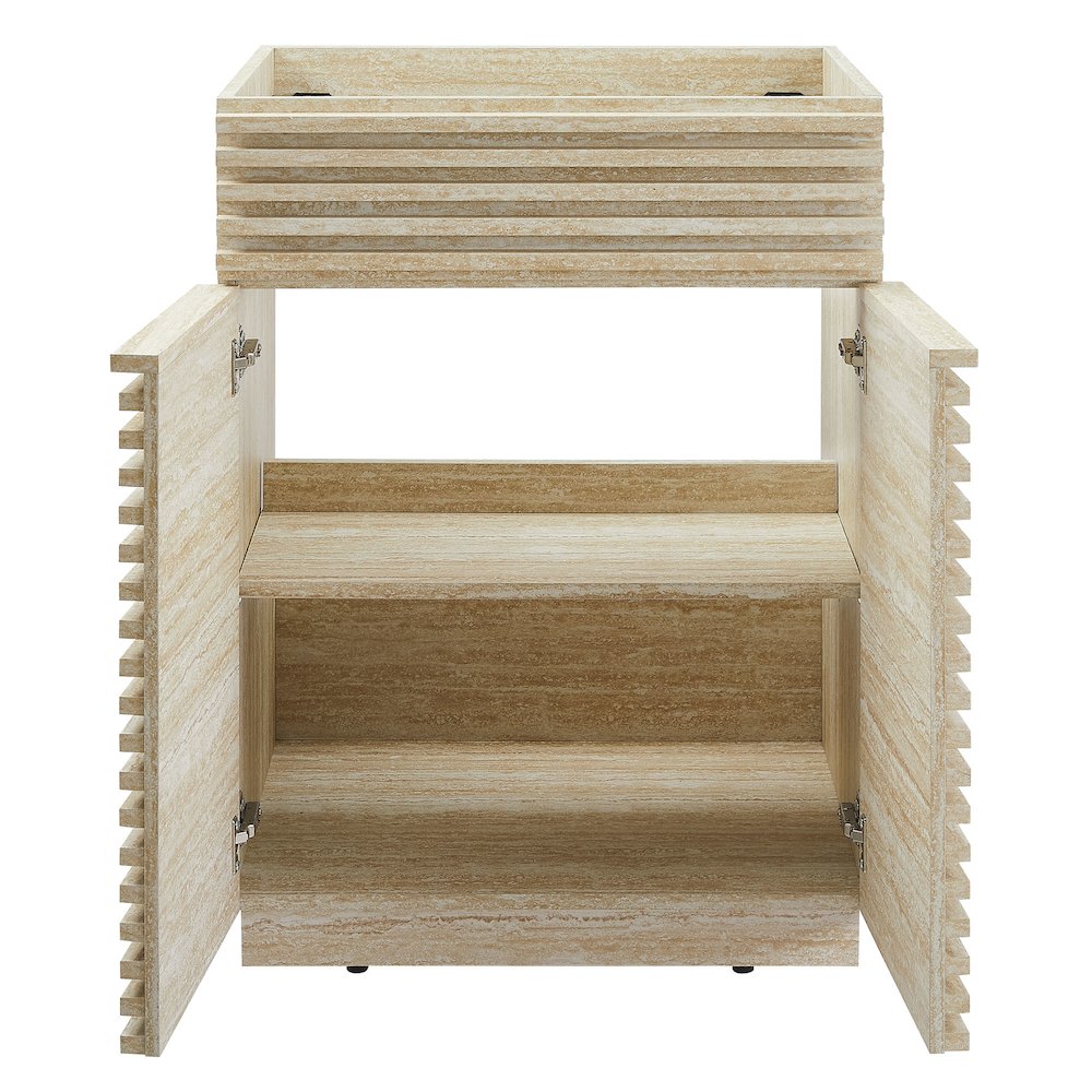 Render 24" Faux Travertine Bathroom Vanity Cabinet (Sink Not Included). Picture 7