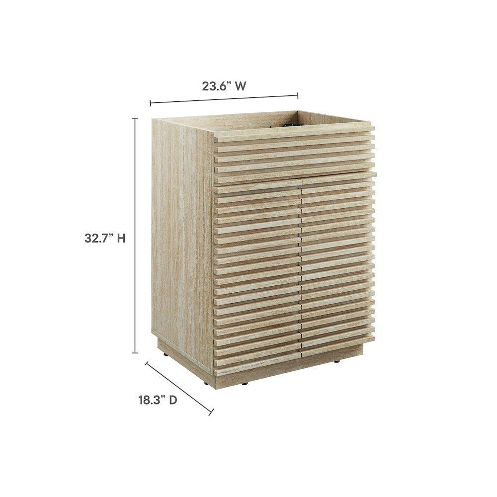 Render 24" Faux Travertine Bathroom Vanity Cabinet (Sink Not Included). Picture 2