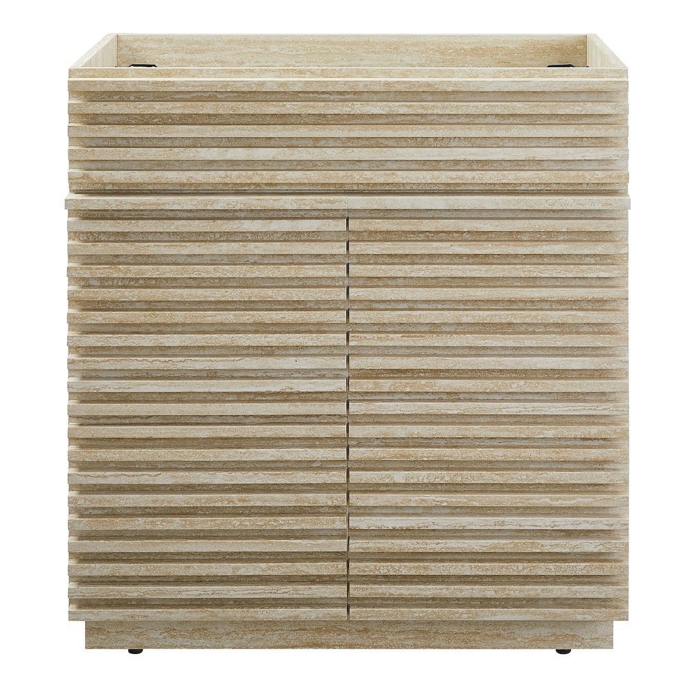 Render 30" Faux Travertine Bathroom Vanity Cabinet (Sink Not Included). Picture 6