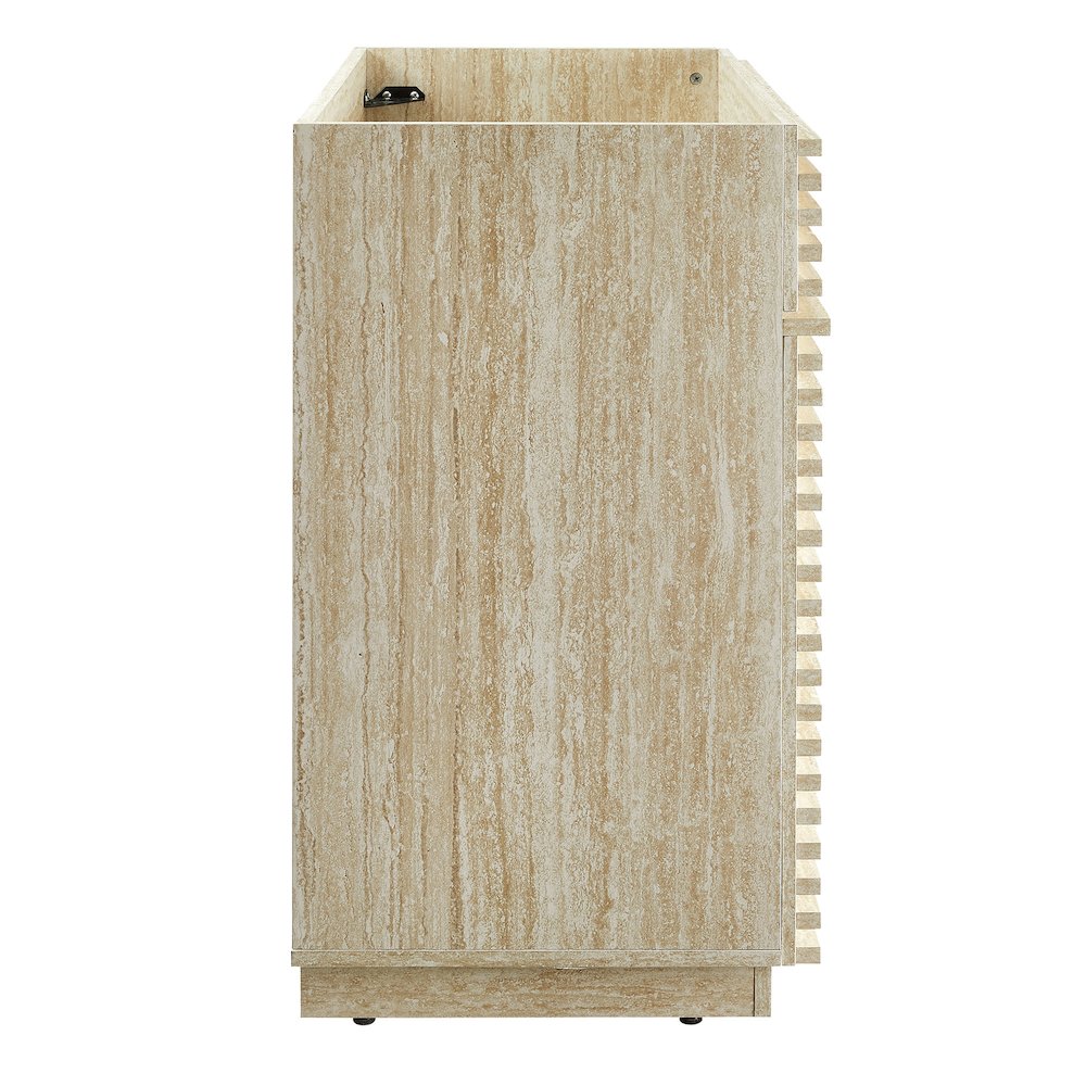 Render 36" Faux Travertine Bathroom Vanity Cabinet (Sink Not Included). Picture 4