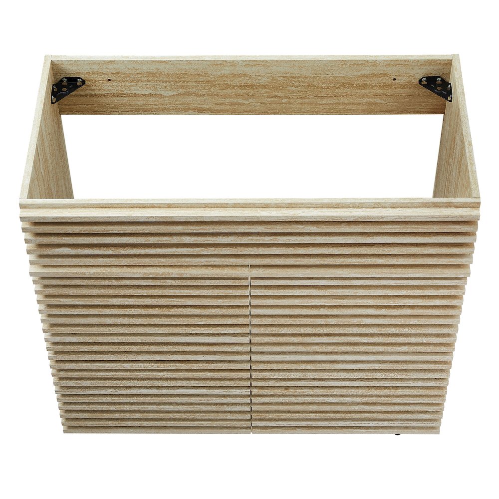 Render 36" Faux Travertine Bathroom Vanity Cabinet (Sink Not Included). Picture 8