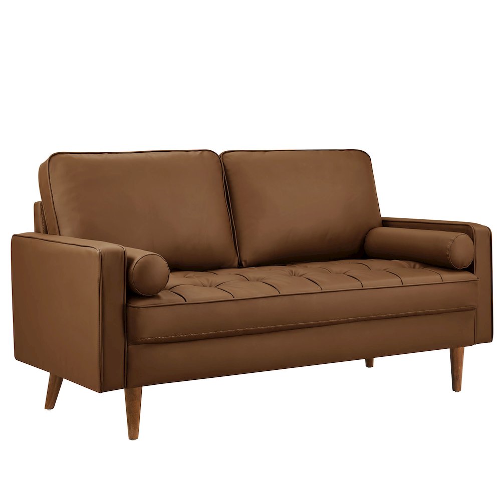 Valour Tufted Vegan Leather Loveseat. Picture 1
