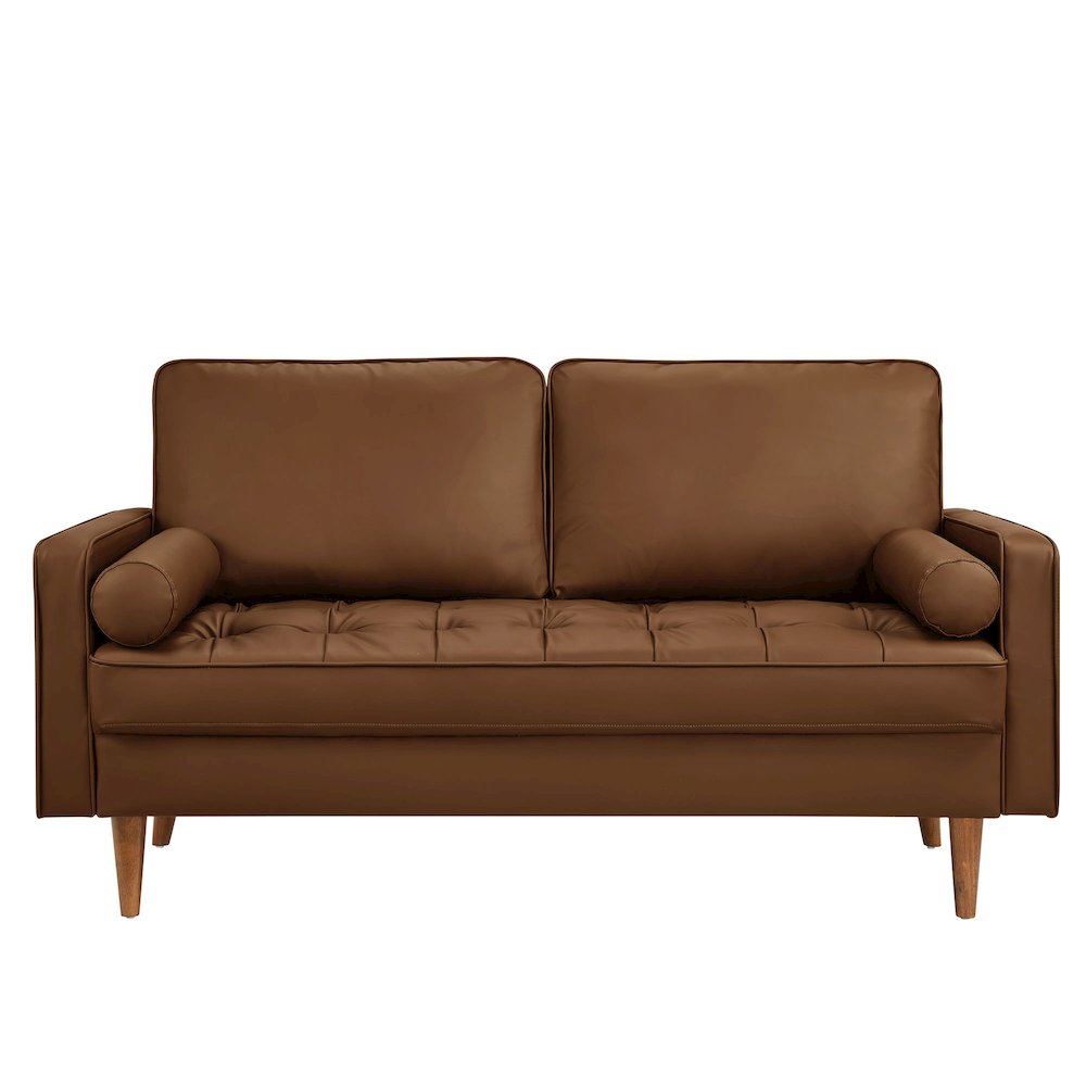 Valour Tufted Vegan Leather Loveseat. Picture 6