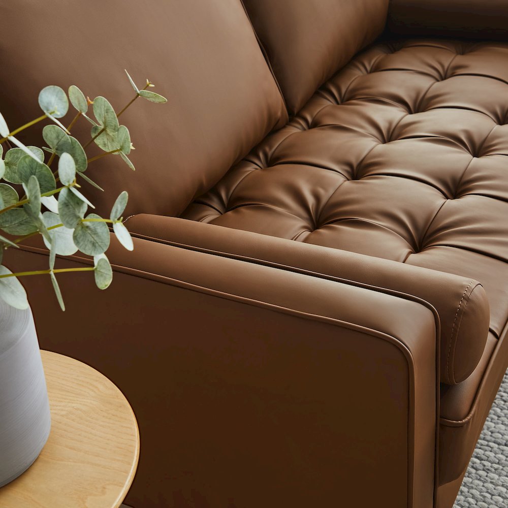 Valour Tufted Vegan Leather Loveseat. Picture 9