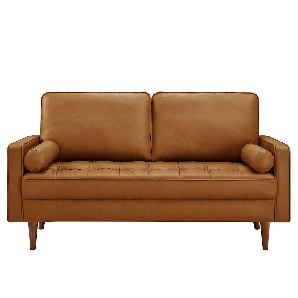 Valour Tufted Vegan Leather Loveseat. Picture 6