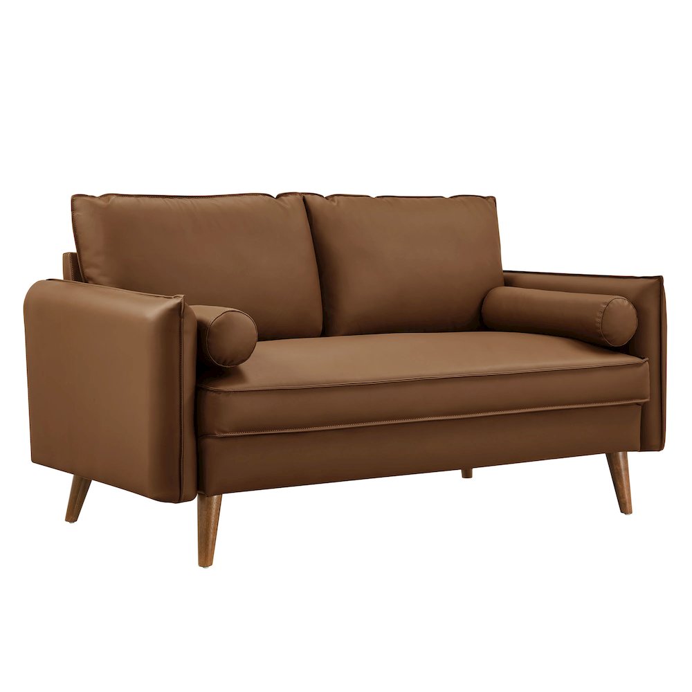 Revive Upholstered Vegan Leather Loveseat. Picture 1
