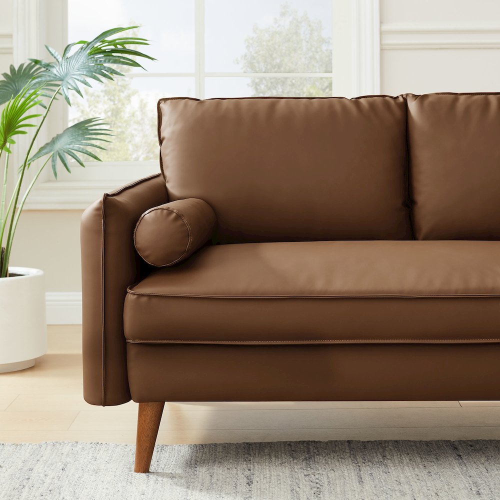 Revive Upholstered Vegan Leather Loveseat. Picture 9