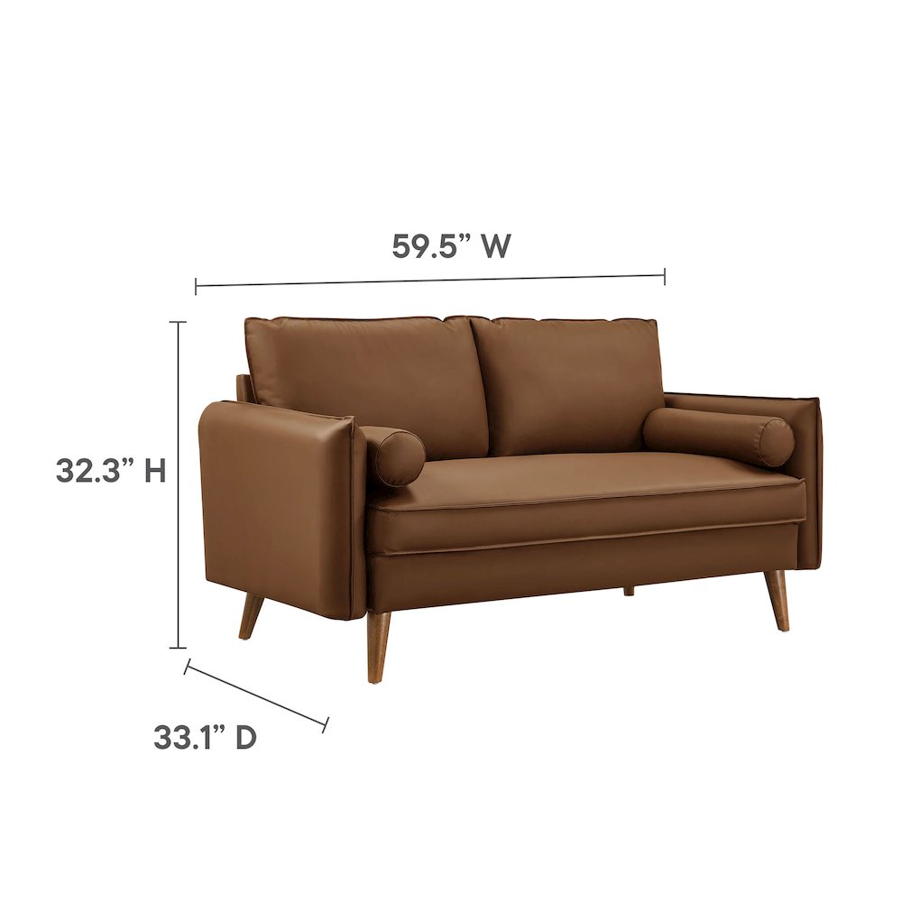Revive Upholstered Vegan Leather Loveseat. Picture 2