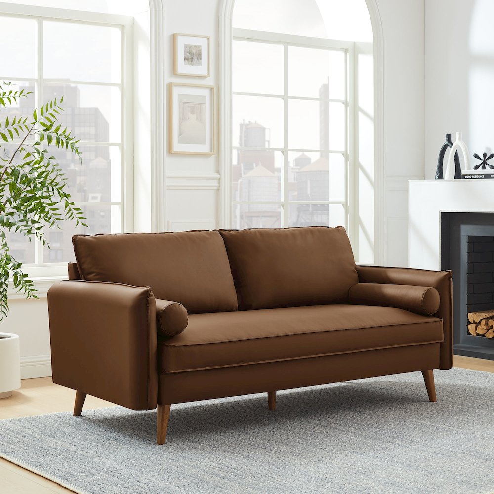 Revive Upholstered Vegan Leather Sofa. Picture 8