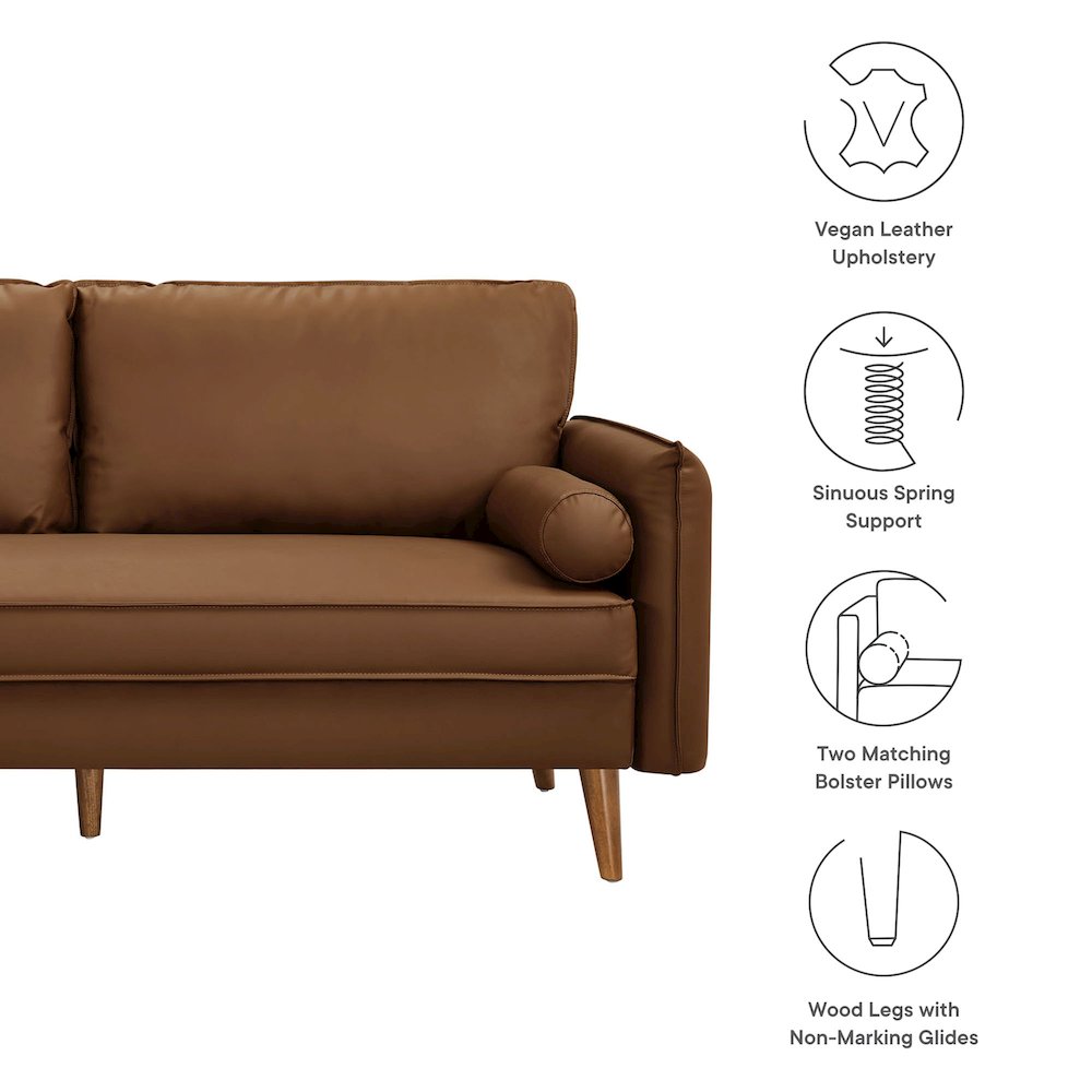 Revive Upholstered Vegan Leather Sofa. Picture 3
