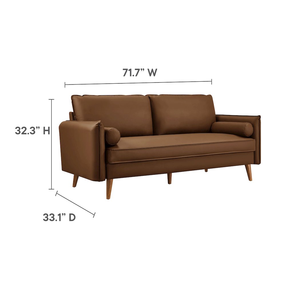 Revive Upholstered Vegan Leather Sofa. Picture 2