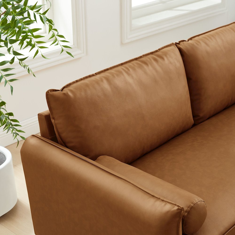 Revive Upholstered Vegan Leather Sofa. Picture 9