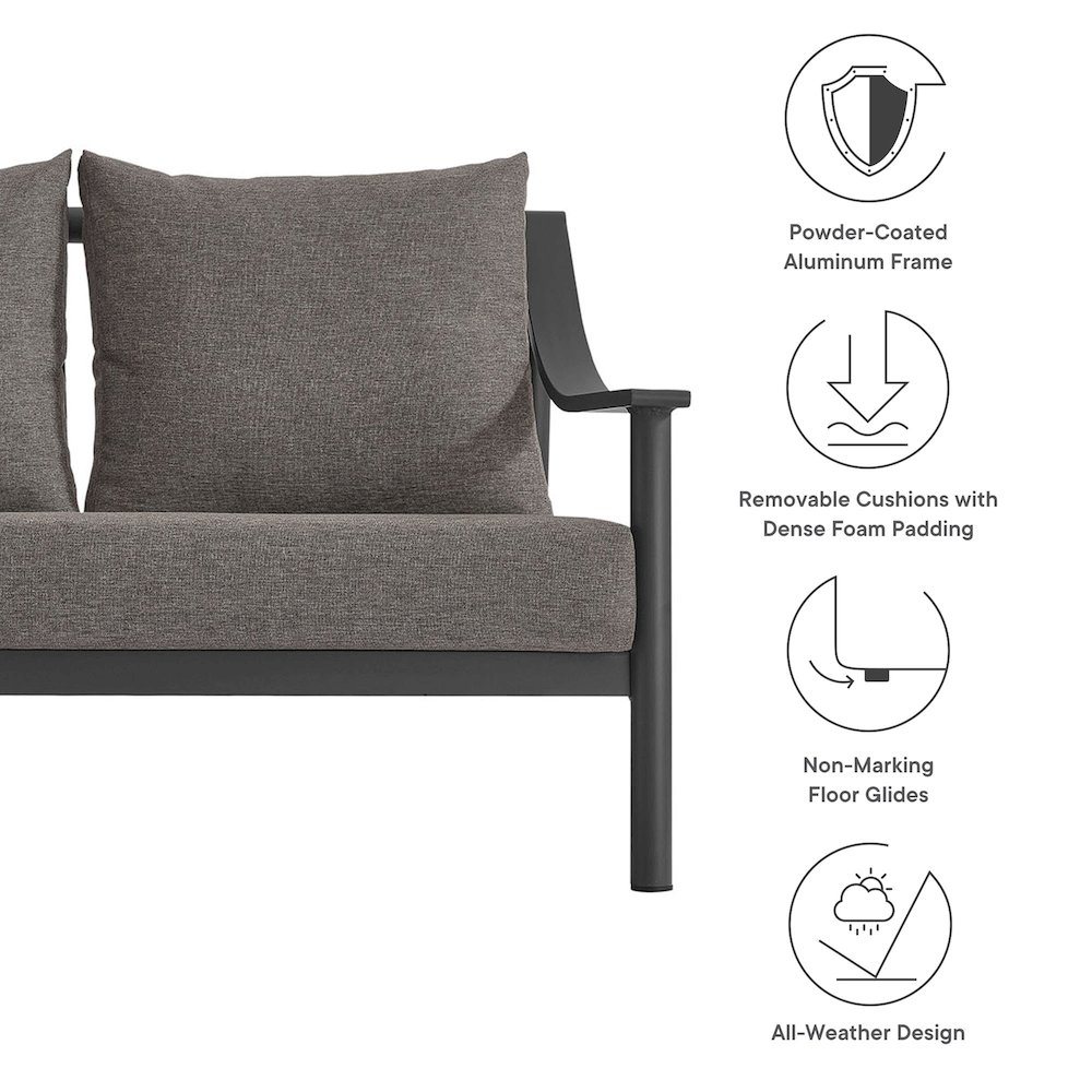 Terrace Outdoor Patio Aluminum Sofa. Picture 3