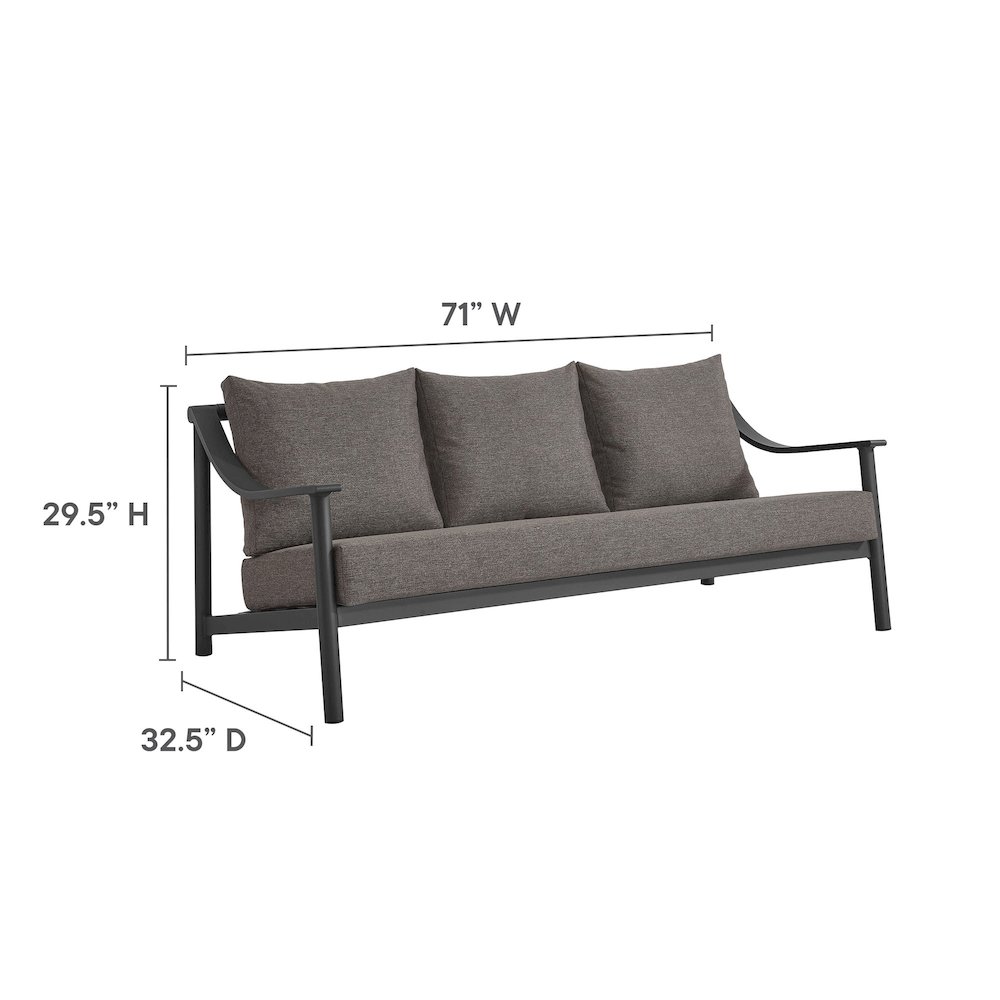 Terrace Outdoor Patio Aluminum Sofa. Picture 2