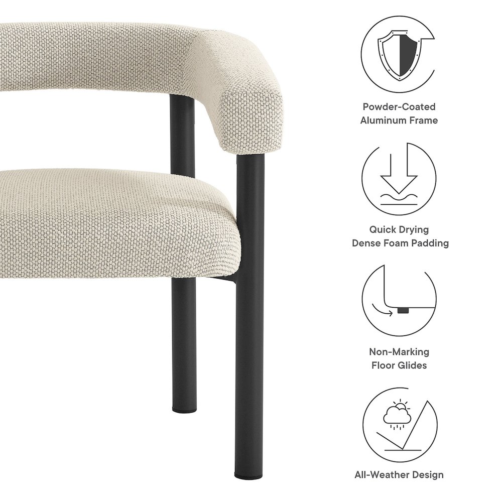 Nautica Outdoor Patio Aluminum Dining Armchairs Set of 2. Picture 3