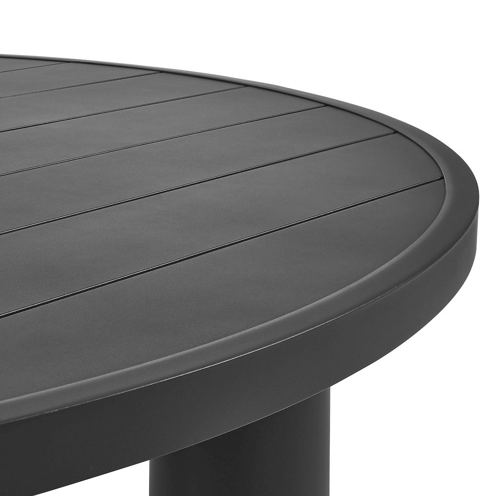 Nautica Outdoor Patio 60" Round Aluminum Dining Table. Picture 5