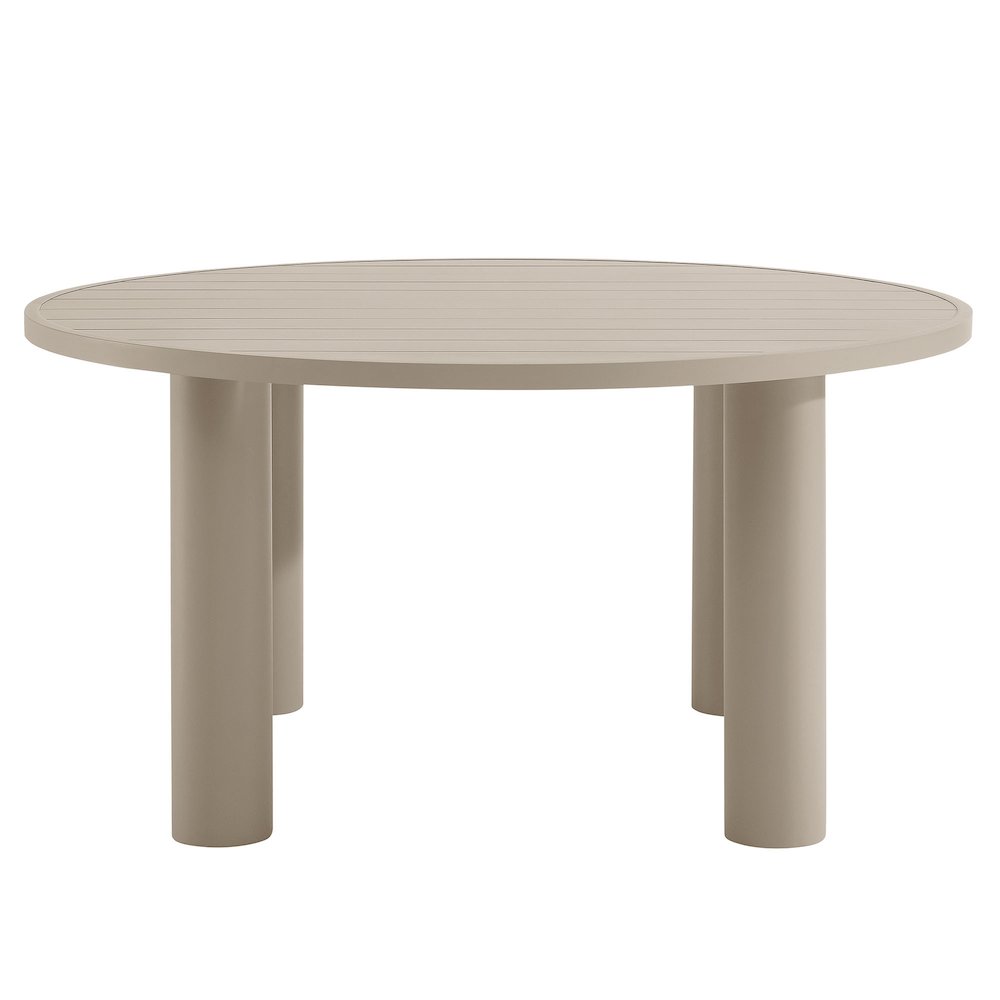 Nautica Outdoor Patio 60" Round Aluminum Dining Table. Picture 1