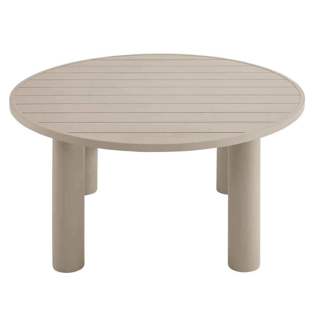 Nautica Outdoor Patio 60" Round Aluminum Dining Table. Picture 4