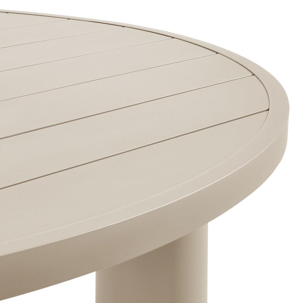 Nautica Outdoor Patio 60" Round Aluminum Dining Table. Picture 5