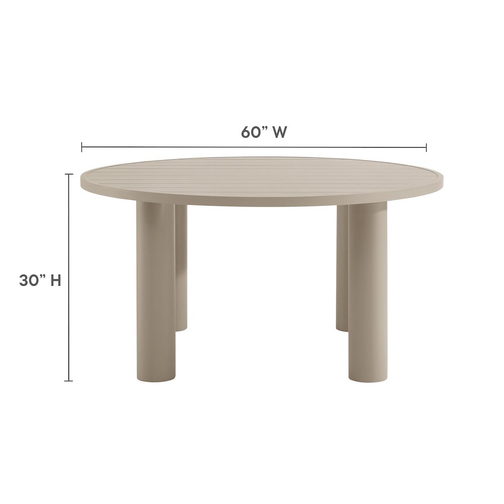 Nautica Outdoor Patio 60" Round Aluminum Dining Table. Picture 3