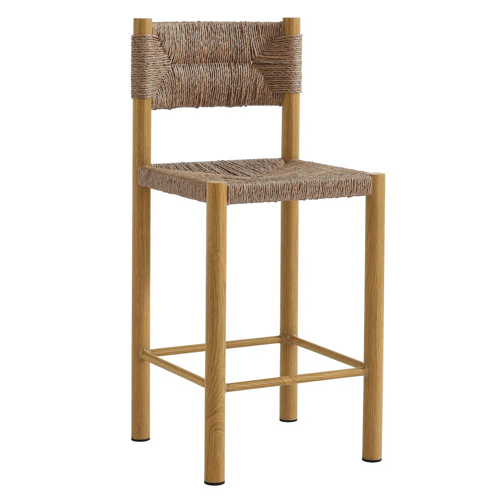 Parkland Outdoor Patio Rattan and Aluminum Counter Stools Set of 2. Picture 4