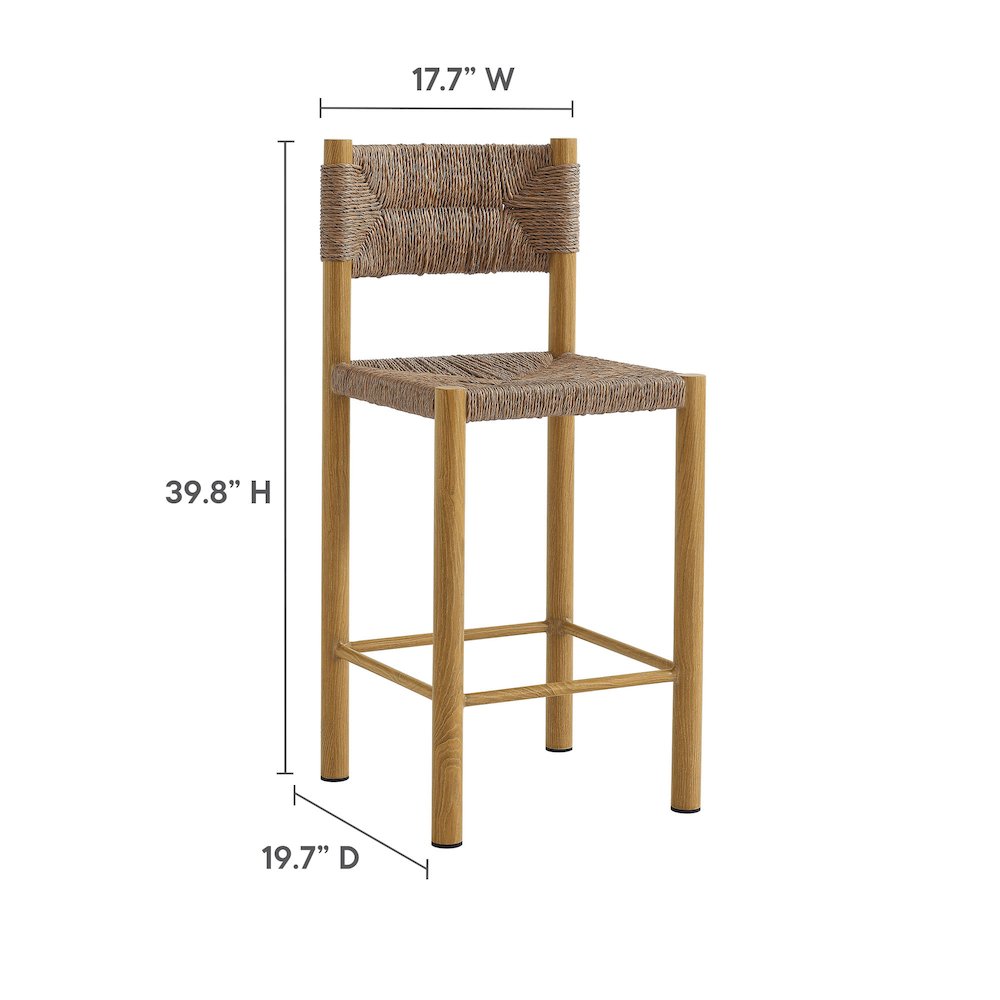 Parkland Outdoor Patio Rattan and Aluminum Counter Stools Set of 2. Picture 2