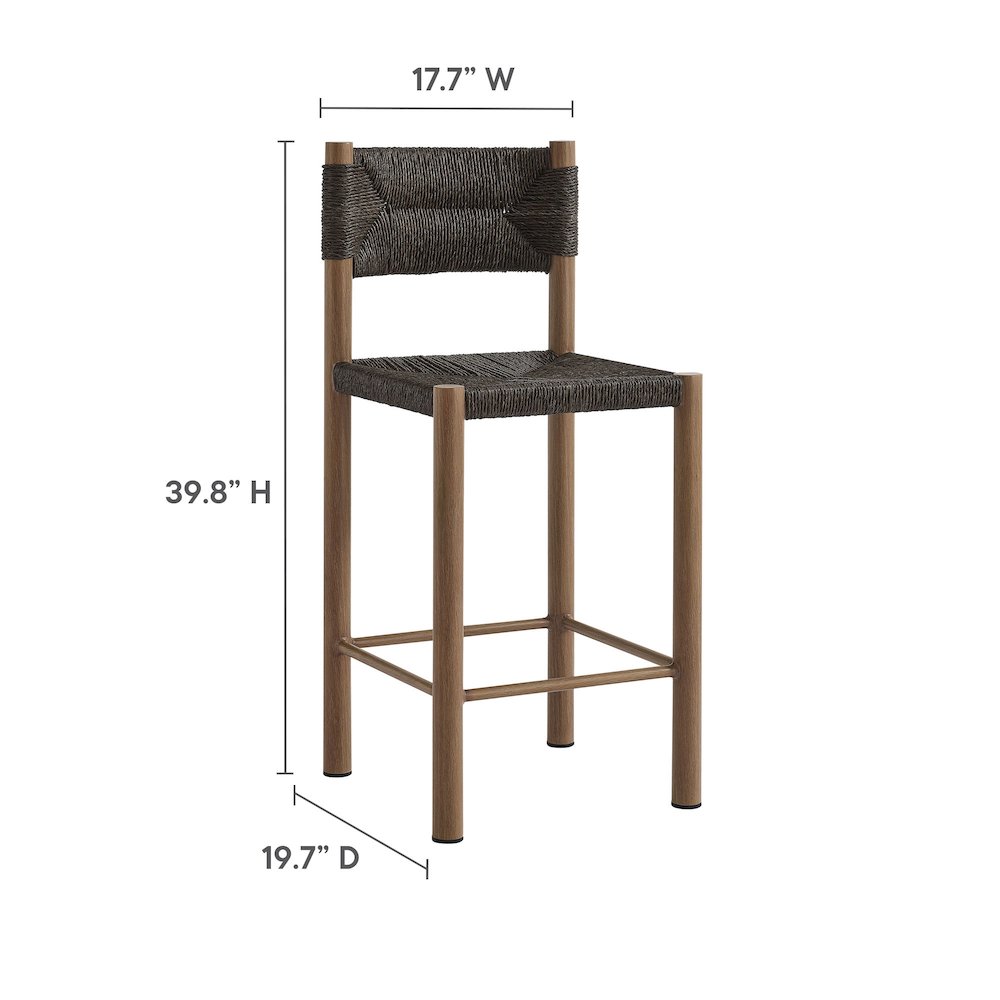 Parkland Outdoor Patio Rattan and Aluminum Counter Stools Set of 2. Picture 3