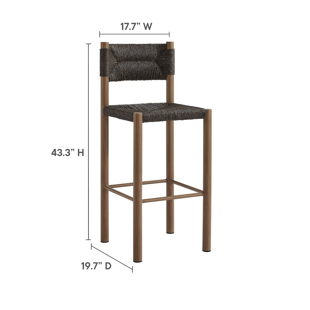 Parkland Outdoor Patio Rattan and Aluminum Bar Stools Set of 2. Picture 3