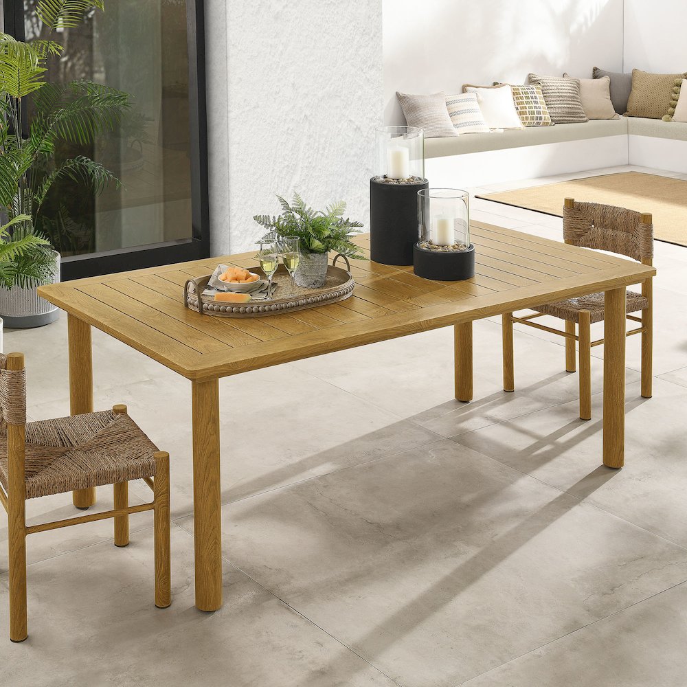 Parkland 76" Outdoor Patio Aluminum Dining Table. Picture 8