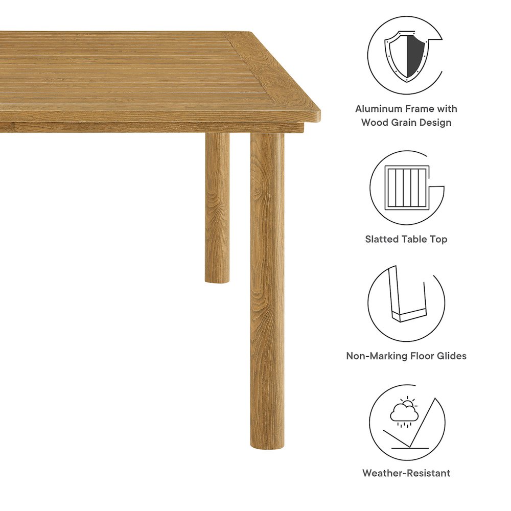 Parkland 76" Outdoor Patio Aluminum Dining Table. Picture 2