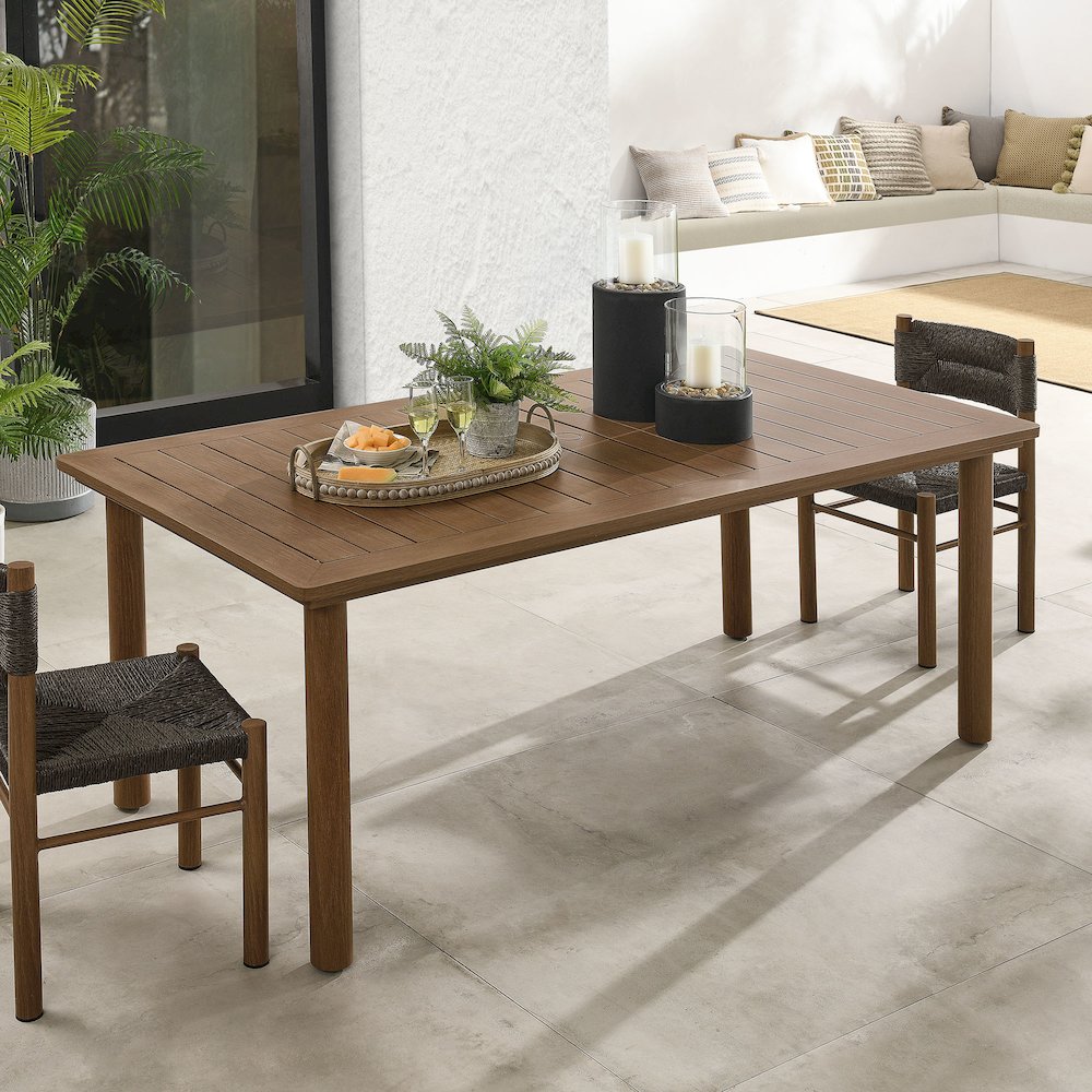 Parkland 76" Outdoor Patio Aluminum Dining Table. Picture 8