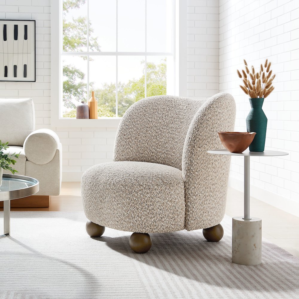 Monroe Boucle Fabric Accent Chair. Picture 8