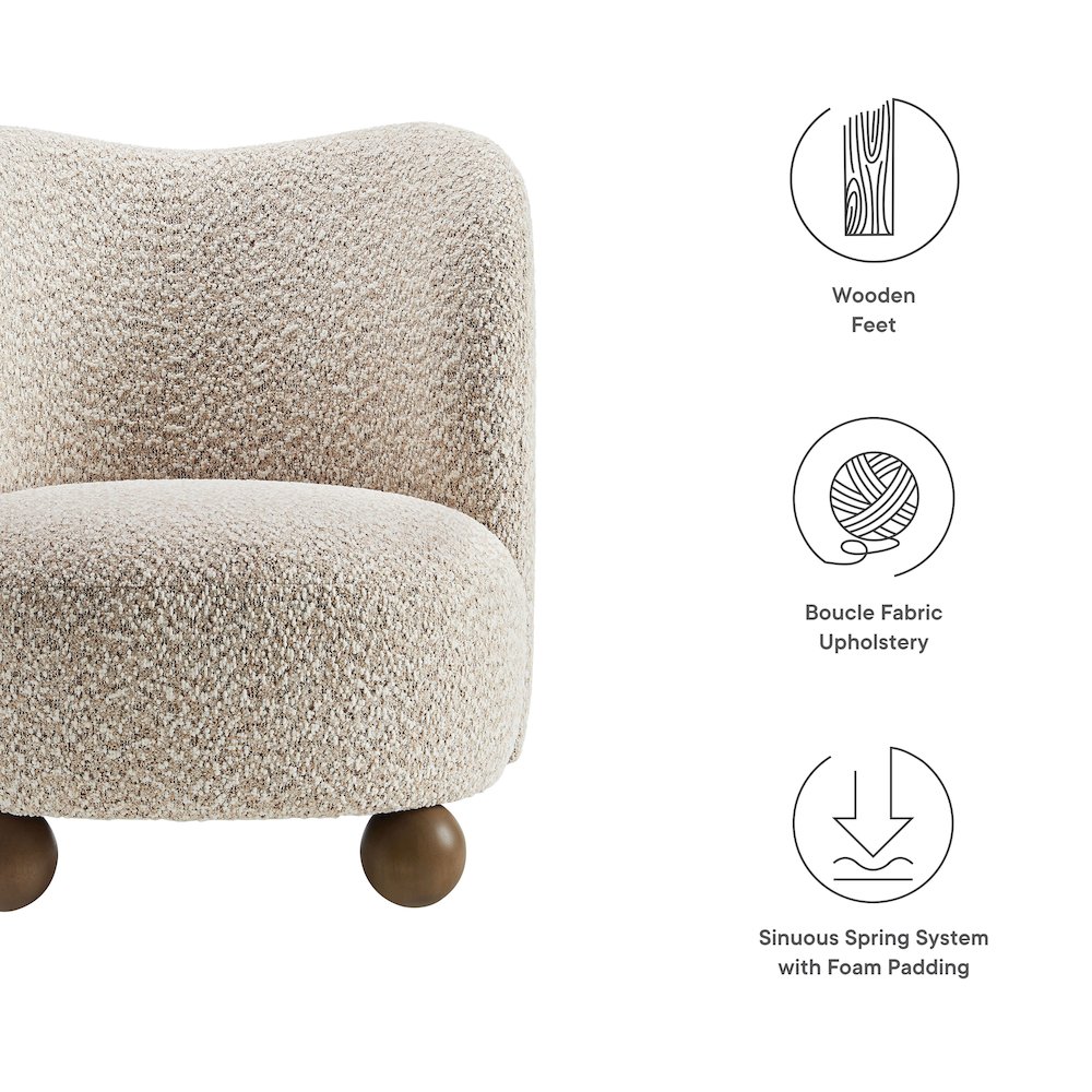 Monroe Boucle Fabric Accent Chair. Picture 3