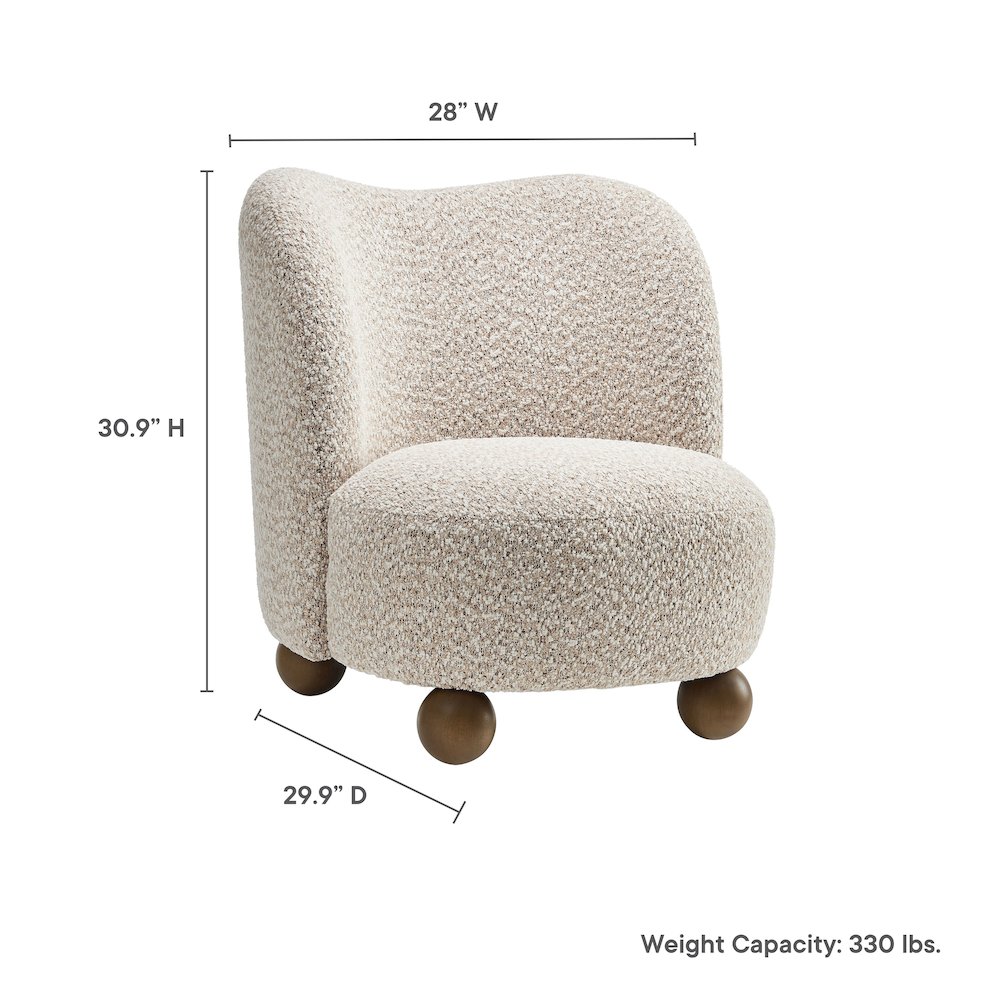 Monroe Boucle Fabric Accent Chair. Picture 2