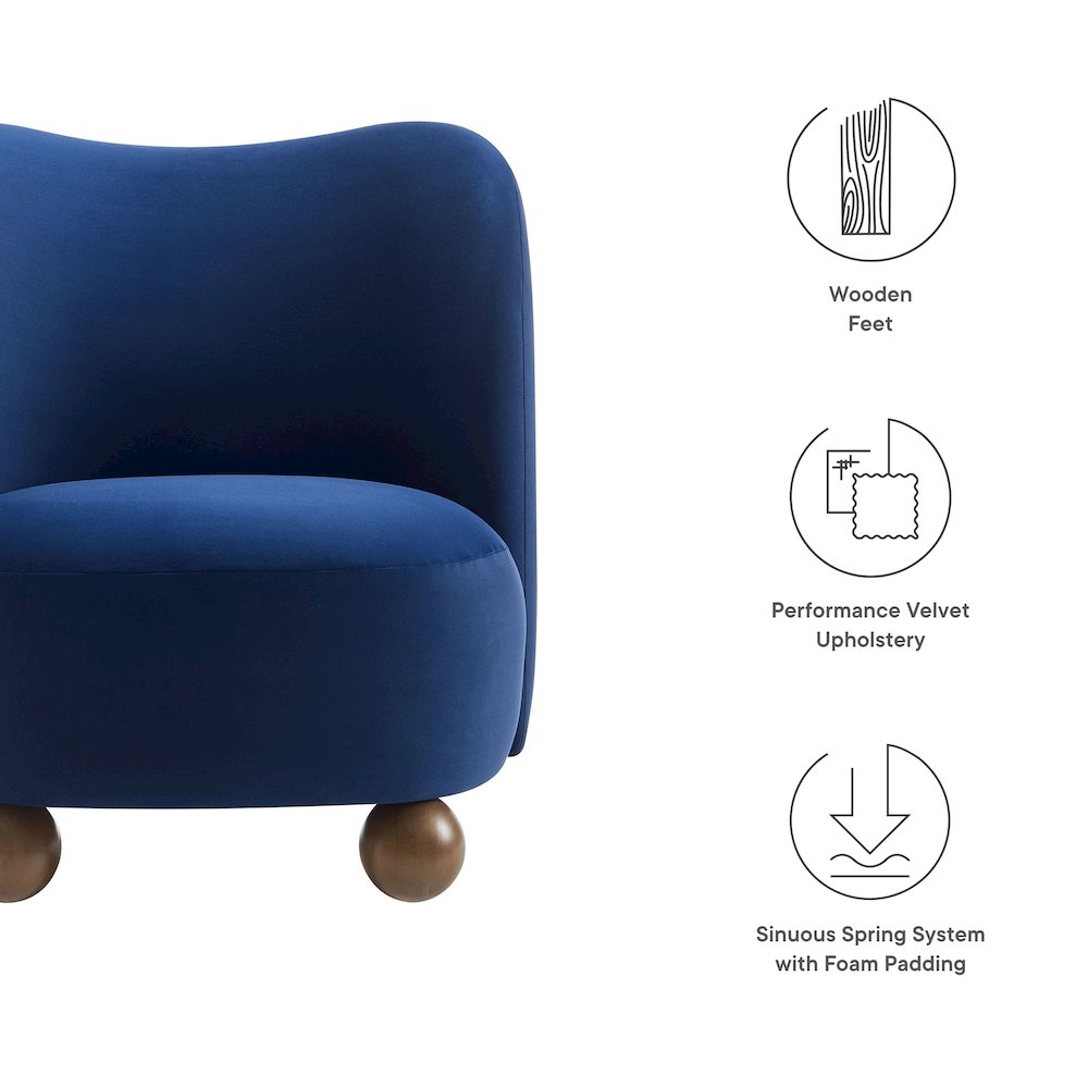 Monroe Performance Velvet Accent Chair. Picture 3