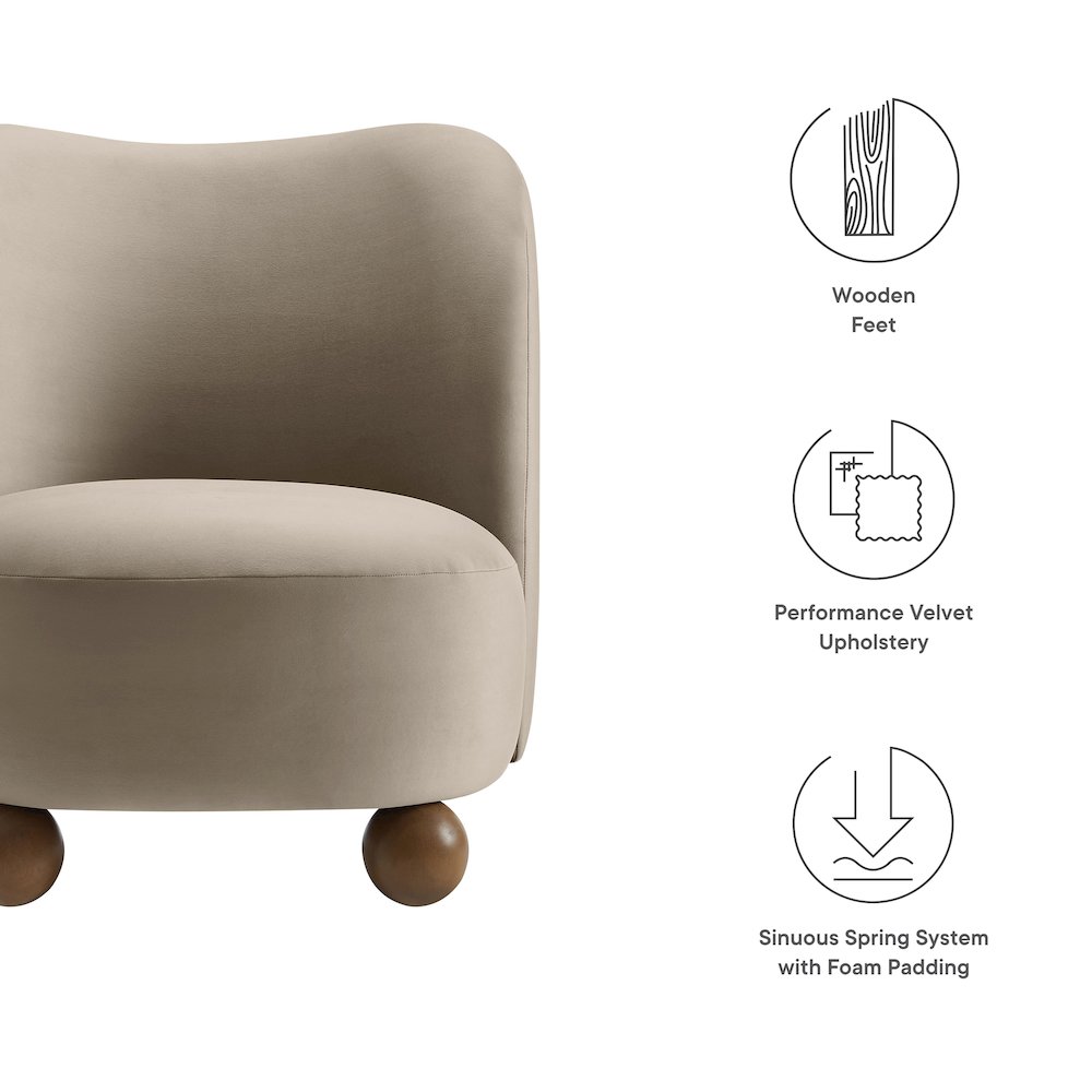 Monroe Performance Velvet Accent Chair. Picture 3