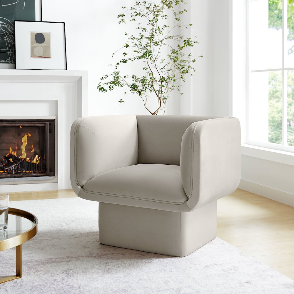 Tate Performance Velvet Accent Chair. Picture 8