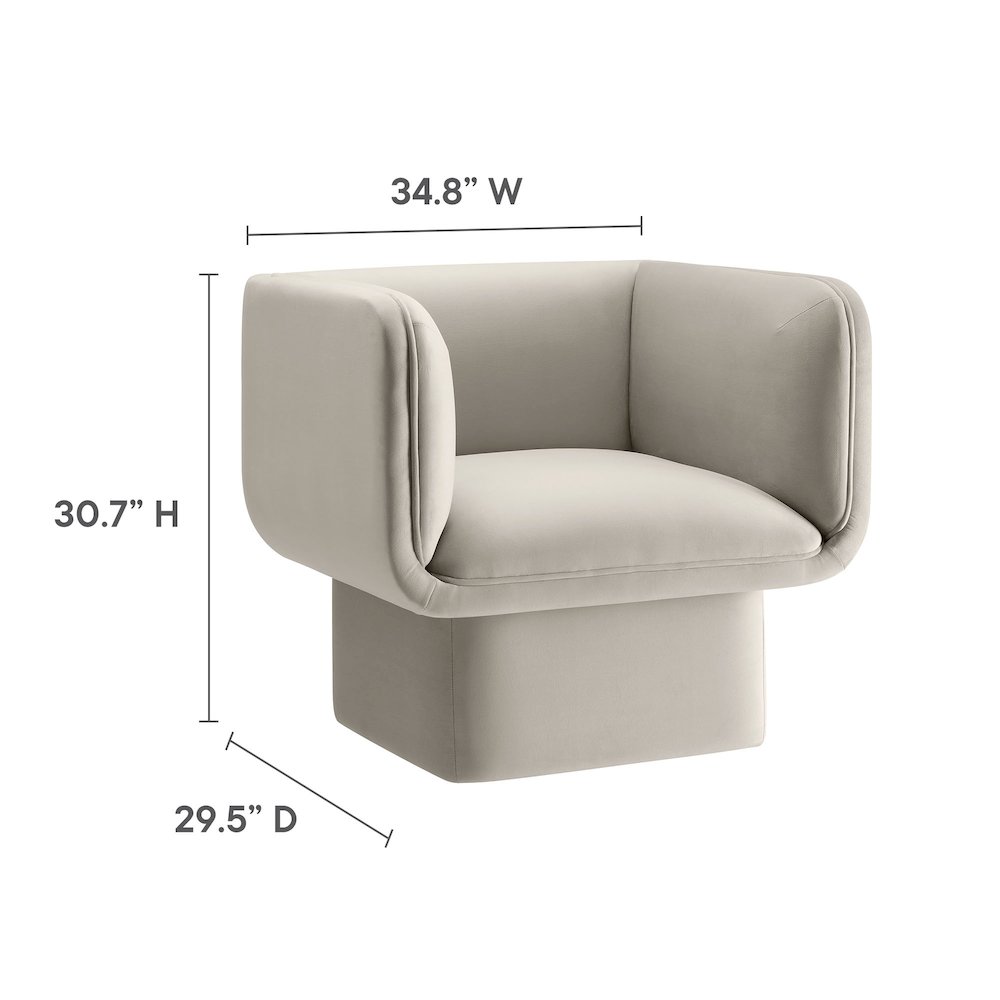 Tate Performance Velvet Accent Chair. Picture 2