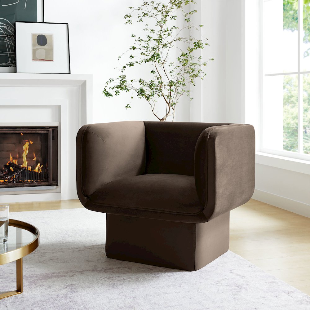 Tate Performance Velvet Accent Chair. Picture 8