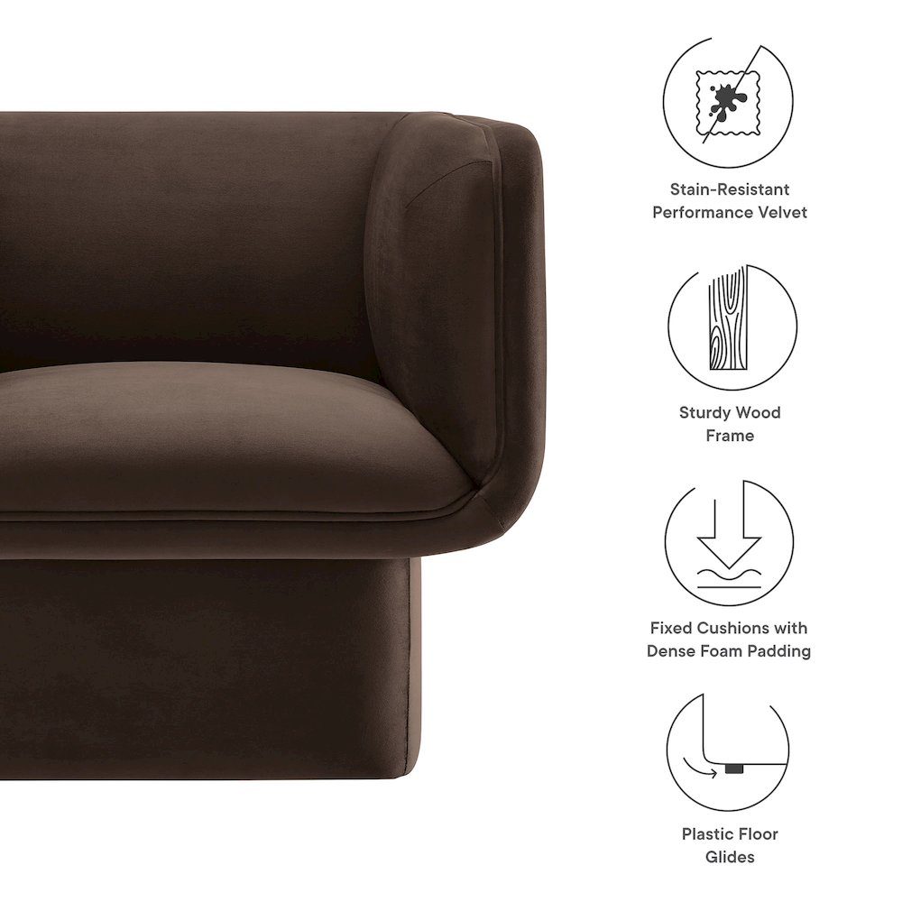 Tate Performance Velvet Accent Chair. Picture 2