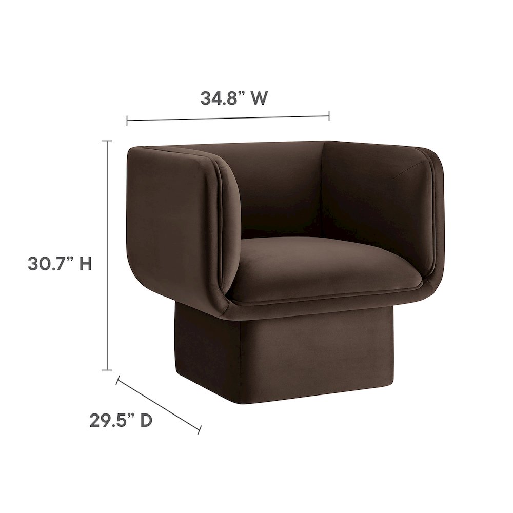 Tate Performance Velvet Accent Chair. Picture 3