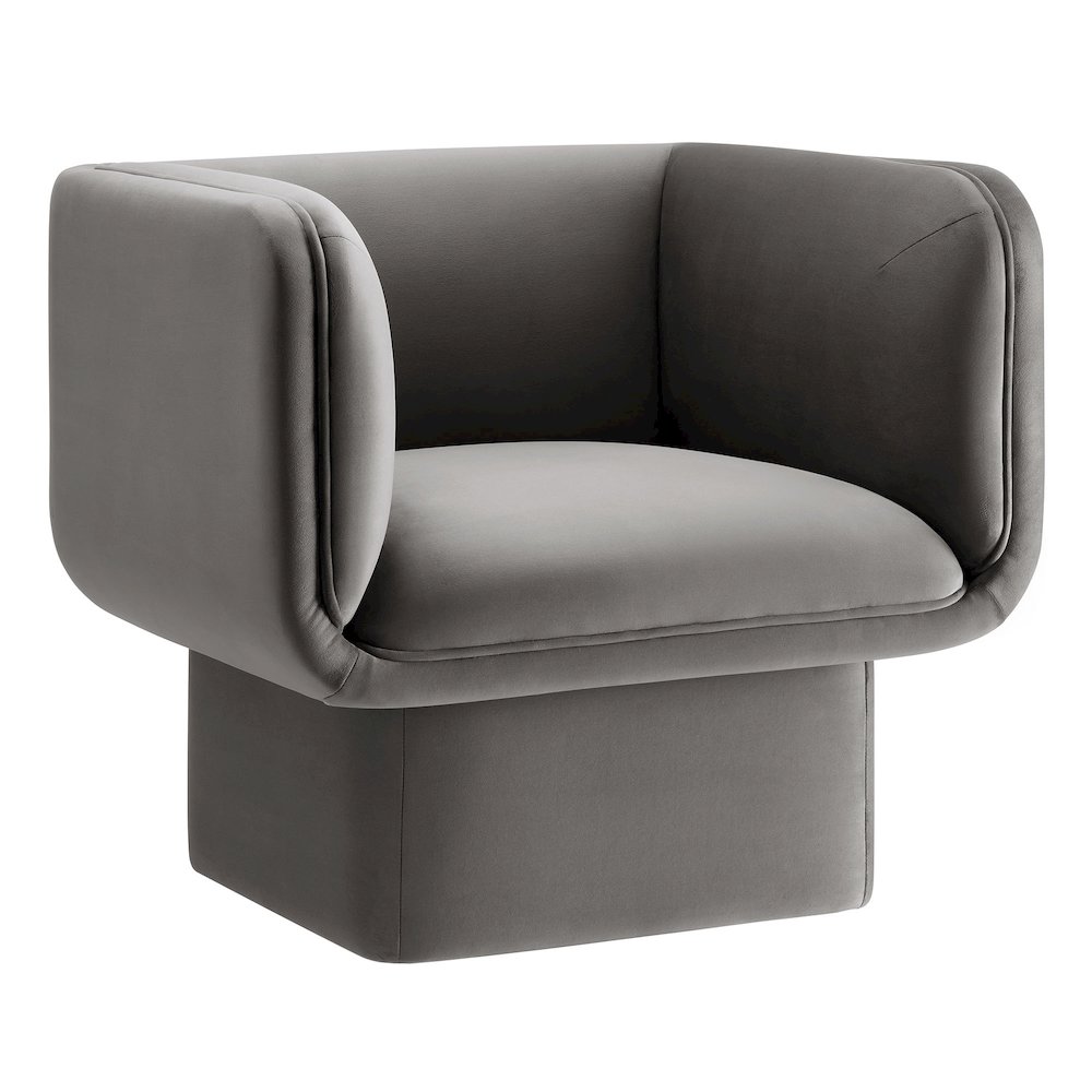Tate Performance Velvet Accent Chair. Picture 1
