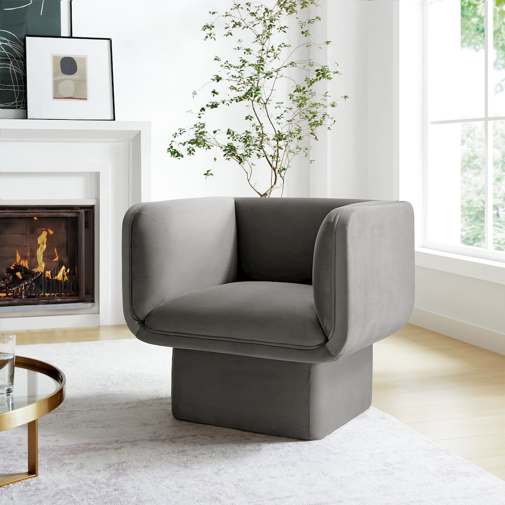 Tate Performance Velvet Accent Chair. Picture 8