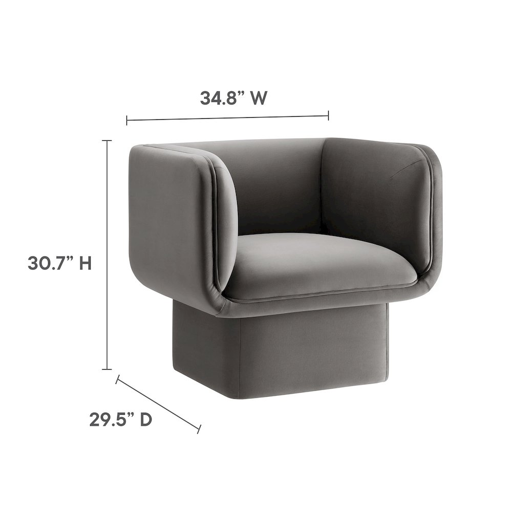 Tate Performance Velvet Accent Chair. Picture 2