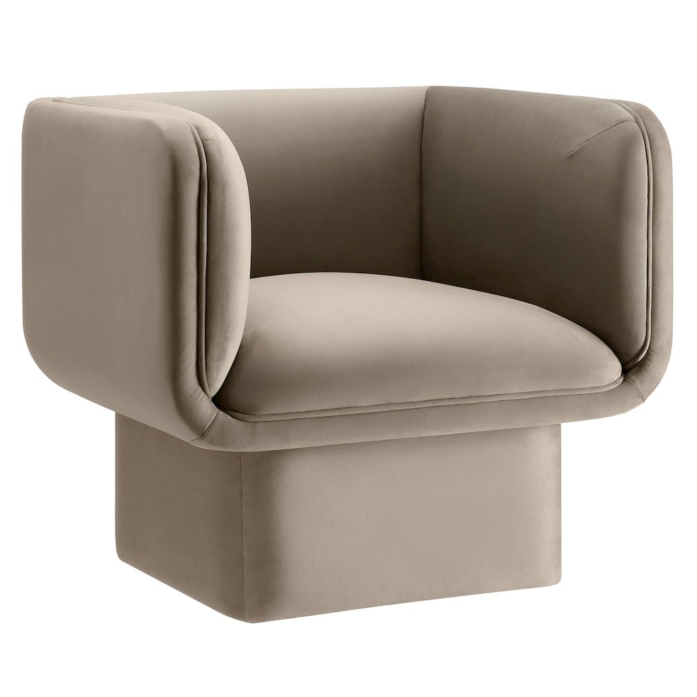 Tate Performance Velvet Accent Chair. Picture 1