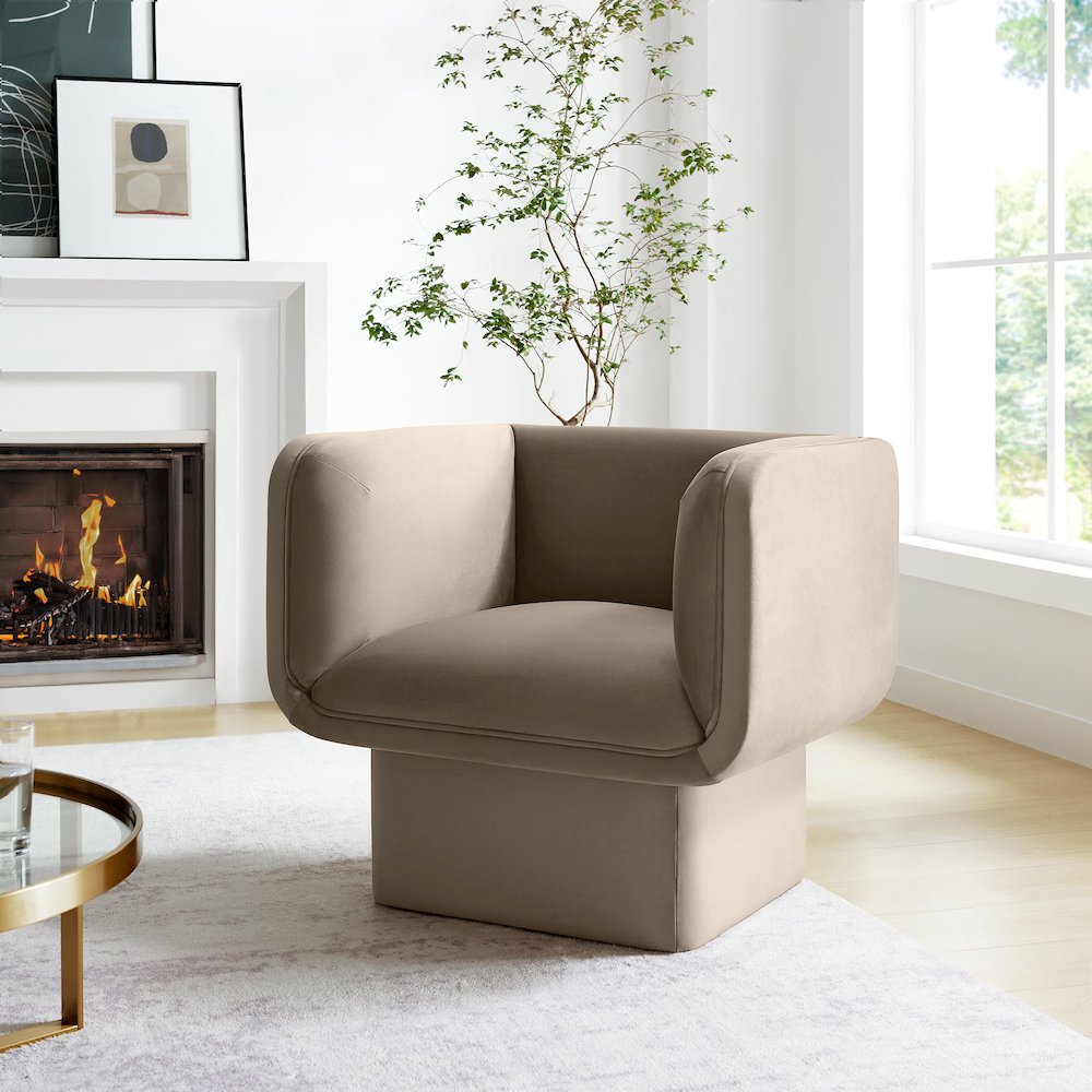 Tate Performance Velvet Accent Chair. Picture 8