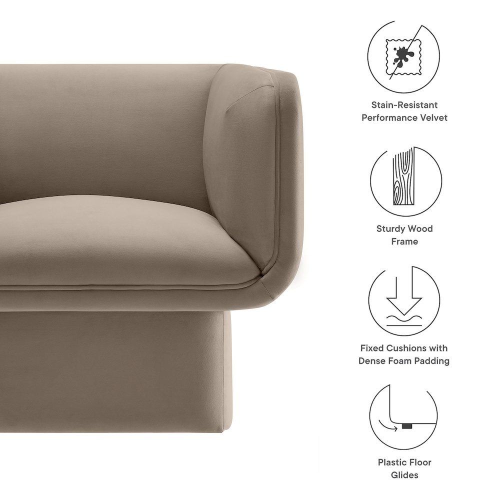 Tate Performance Velvet Accent Chair. Picture 3
