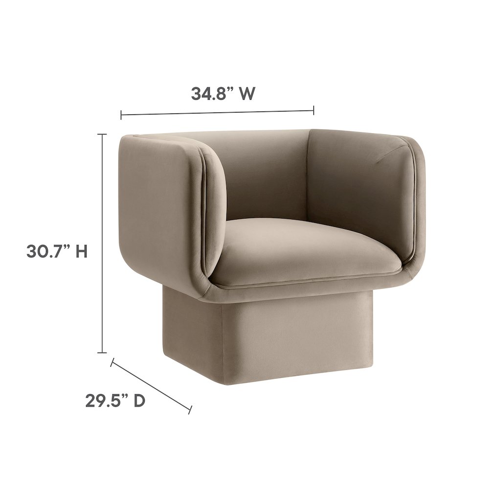 Tate Performance Velvet Accent Chair. Picture 2