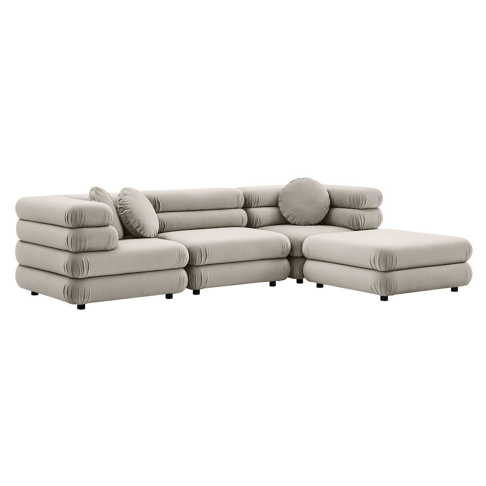 Jubilee 4-Piece Modular Performance Velvet Sectional Sofa. Picture 1