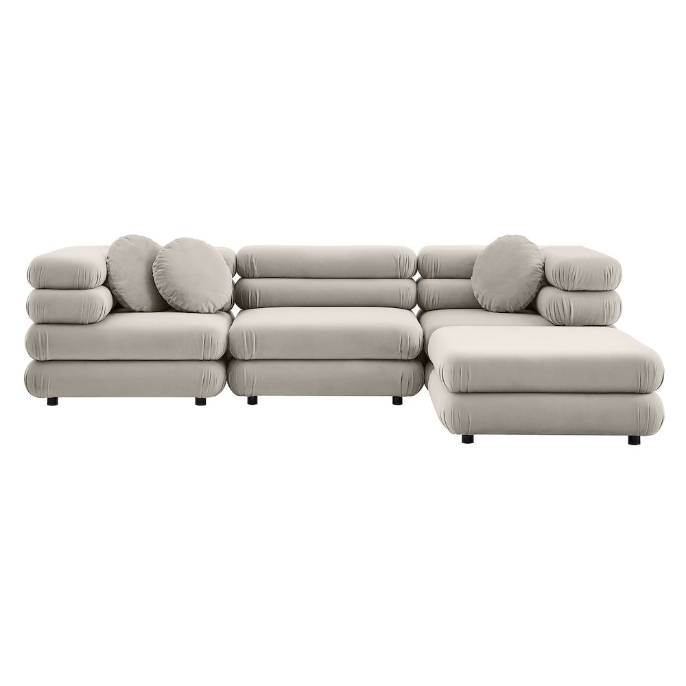 Jubilee 4-Piece Modular Performance Velvet Sectional Sofa. Picture 9